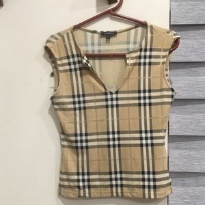 Burberry gold nova check stretch tank xsmall xs